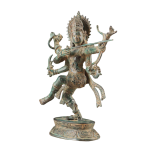 Indonesian Bronze Dancing Lord Rama Sculpture | 10" x 8" x 3.5" (25.4 x 20.3 x 8.9 cm) | 860g Vintage Art | Dynamic Bow Arrow Pose | Sacred Decor